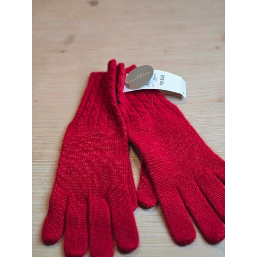 NWT Charter club Cashmere knitted bright red gloves